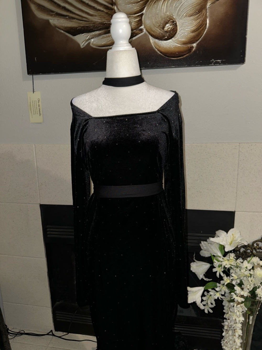 Handmade dress black Victorious velvet dress